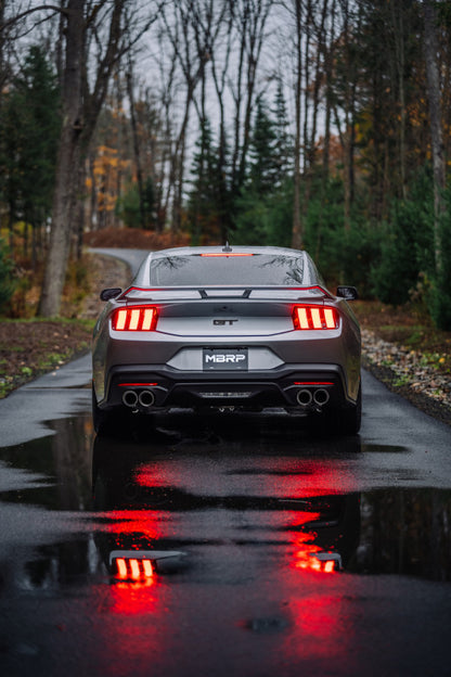 MBRP 2024+ Ford Mustang 5.0L Blk Alum. SS 3in Cat-Back Exhaust w/ Quad Blk Tips | Valve Delete