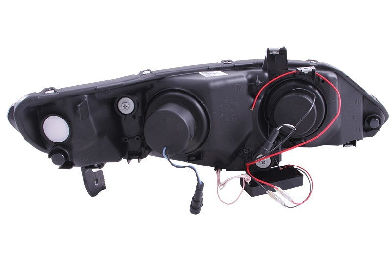 ANZO [06-11 Civic] Projector Headlight Set with Halo - Clear Lens, Black Housing, CCFL