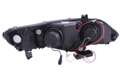 ANZO [06-11 Civic] Projector Headlight Set with Halo - Clear Lens, Black Housing, CCFL