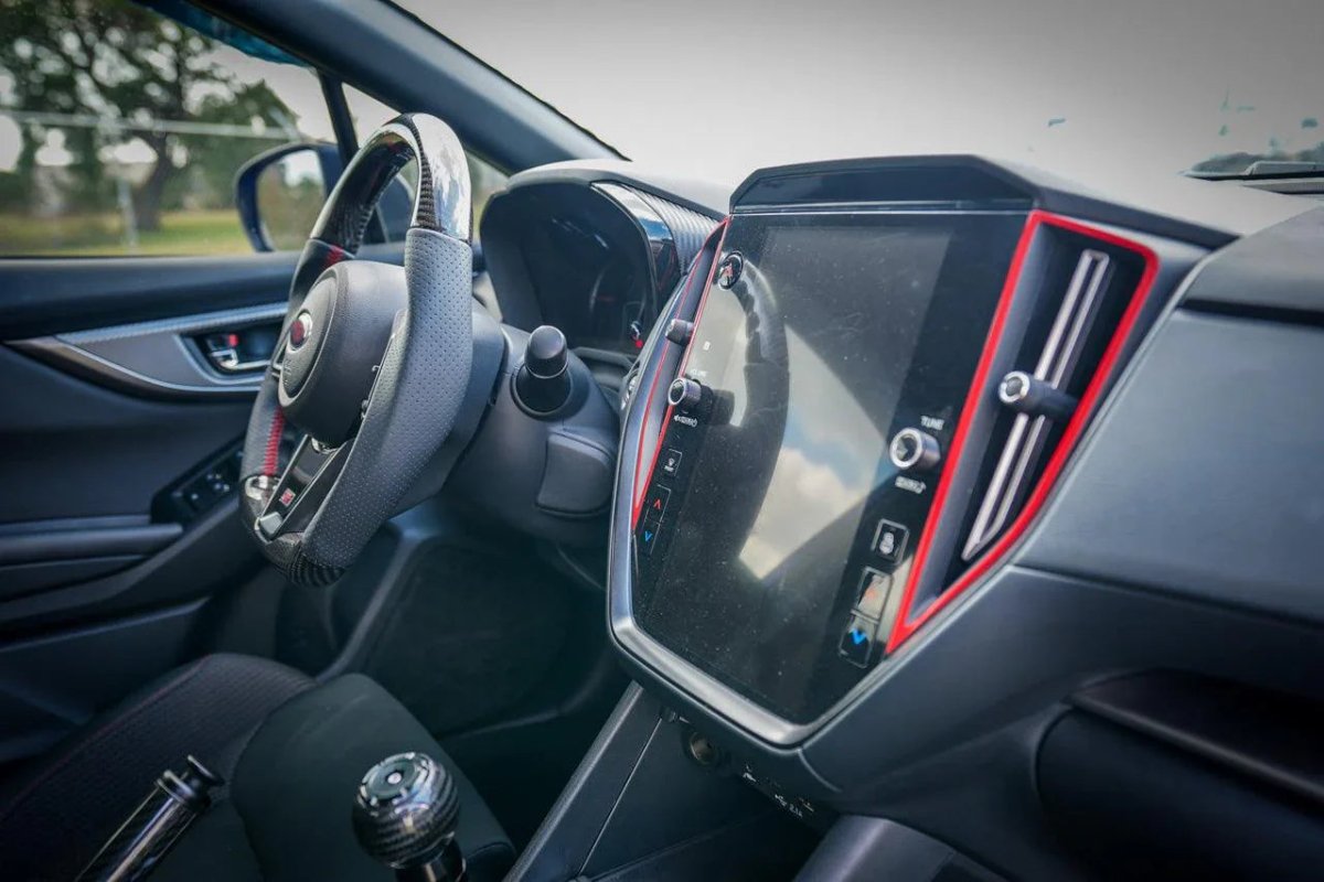 Center AC Vent Outline Overlays fits 2022+ Subaru WRX - JDMuscleInterior - Vinyl22WRXCENACVENT-RDRed