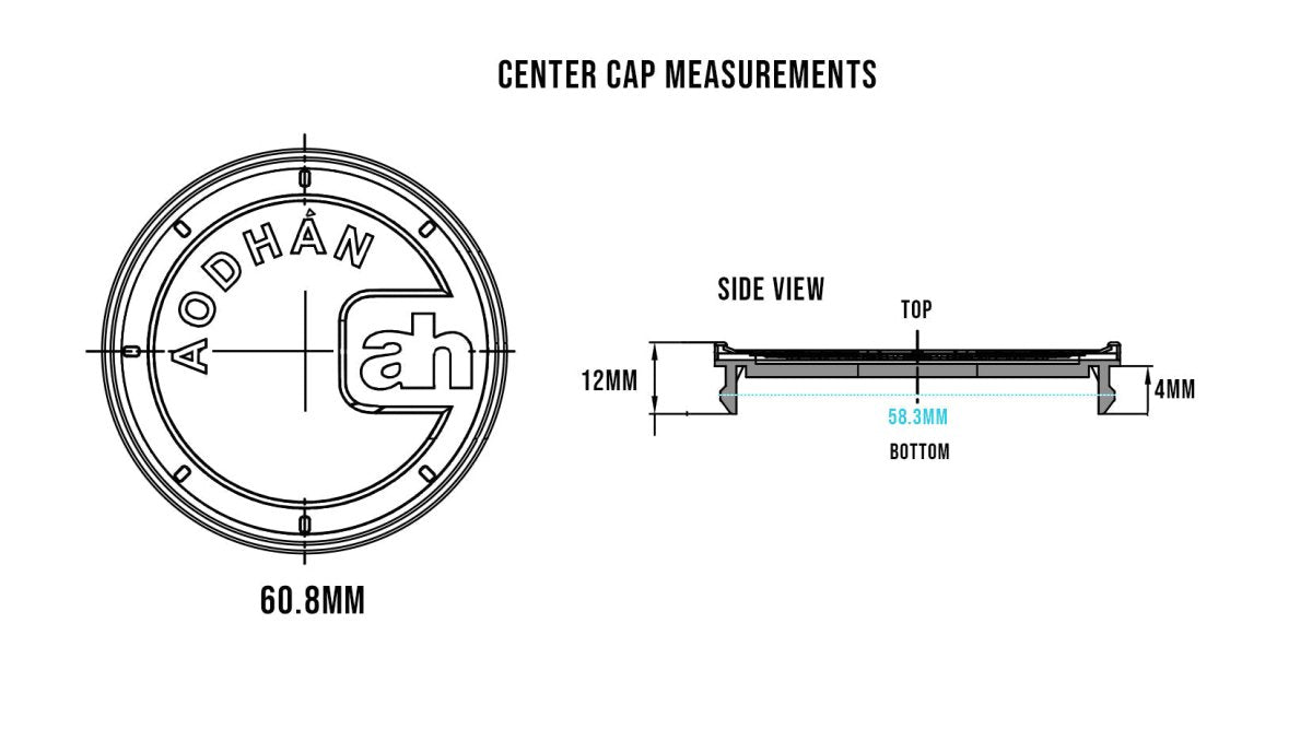 Center Cap Fits AH Series (Exclude: AH07,AH08,AH-X,AH-11) - JDMuscleCenter CapAH_Cap_MGMatte Gray