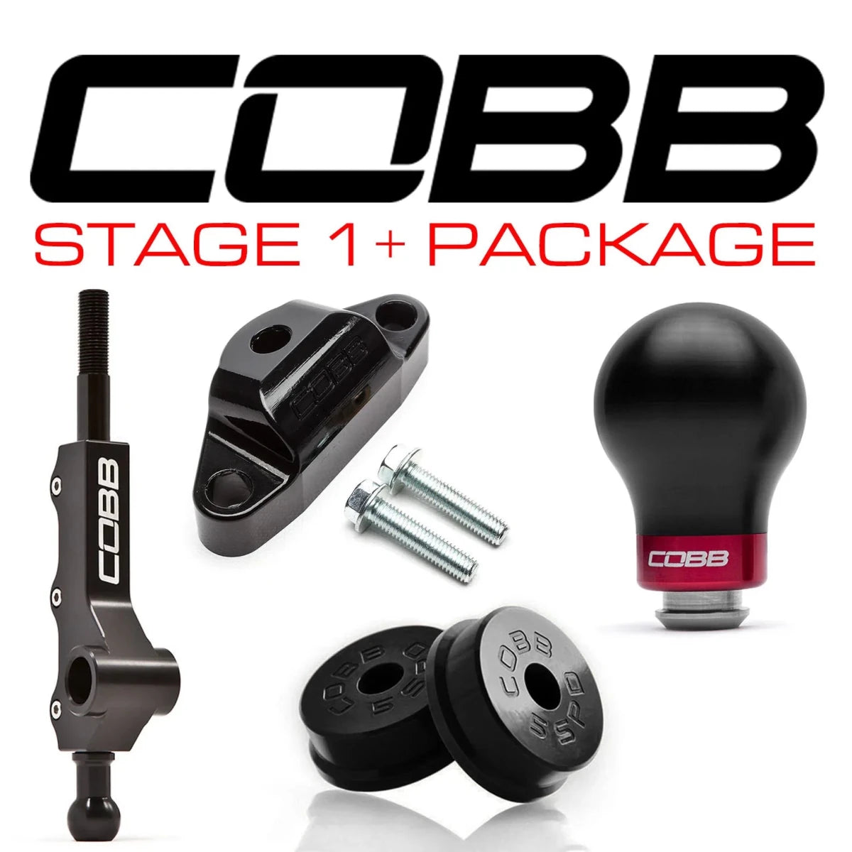 Cobb [02 - 07 WRX] 5MT Stg 1+ Drivetrain Pkg w/Tall Shifter Weighted Knob - White - JDMuscleEngine Package Dealscobb212X11P-WK-W