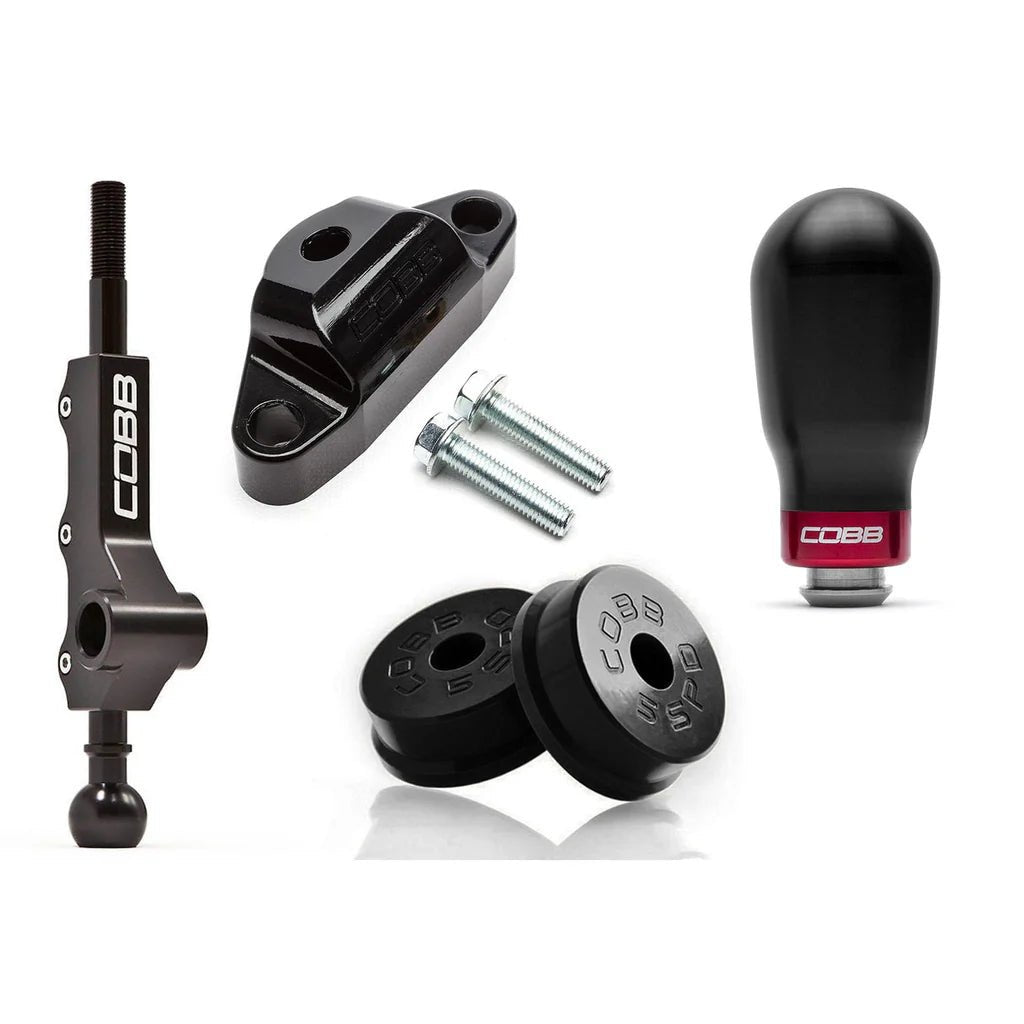 Cobb [08+ WRX, 05 - 09 LGT, 06 - 08 FXT] 5MT Stg 1+ Drivetrain Pkg Tall Weighted Knob - White - JDMuscleShifter and Bushing Comboscobb214X01P-TW-W