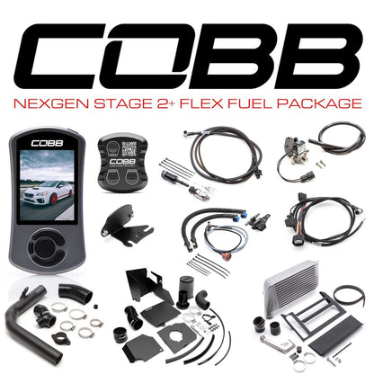Cobb [15 - 17 WRX] NexGen Stage 2 + CAN Flex Fuel Power Package SF Intake - Silver - JDMuscleEngine Package DealscobbSUB004NG2W2-SL1FF