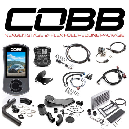 Cobb [15 - 17 WRX] NexGen Stage 2 + CAN Flex Fuel Redline Carbon Fiber Power Package - Silver - JDMuscleEngine Package DealscobbSUB004NG2W-SL1FF-RED