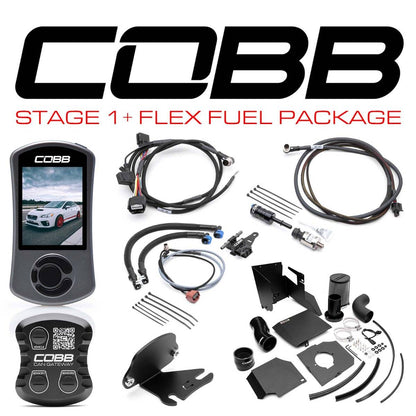 Cobb 15 - 17 WRX Stage 1+ CAN Flex Fuel Power Package - SF Intake - JDMuscleFlex FuelcobbSUB0041W1P-1FF