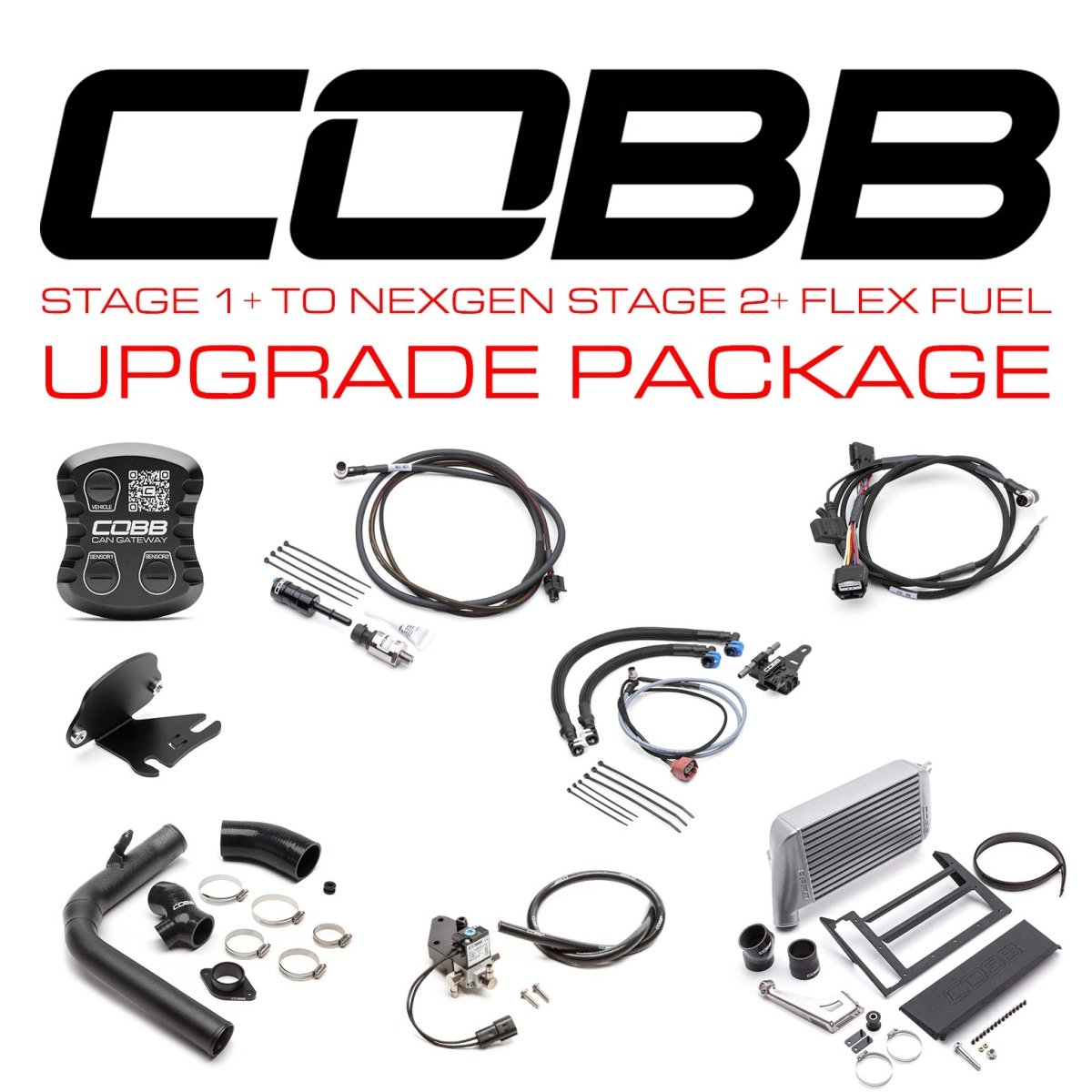 Cobb [15 - 17 WRX] Stage 1+ to NexGen Stage 2 + CAN Flex Fuel Power Package - Silver - JDMuscleEngine Package DealscobbSUB004NG2W-SL1FF-S1P-UP