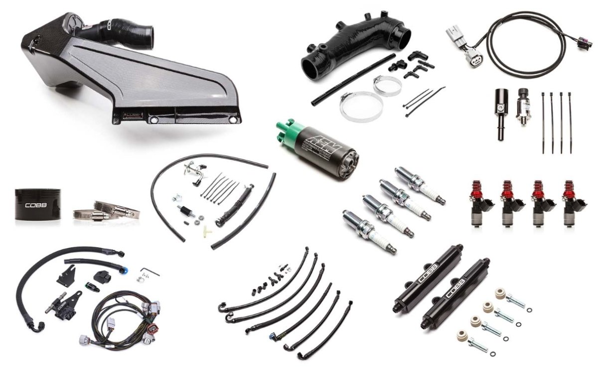 COBB [15 - 21 STI] NexGen Stage 1 to Stage 2 + Flex Fuel Power Package Upgrade w/ Redline Carbon Fiber Intake - JDMuscleEngine Package DealscobbSUB004NG2S2FF-RED-S1-UP