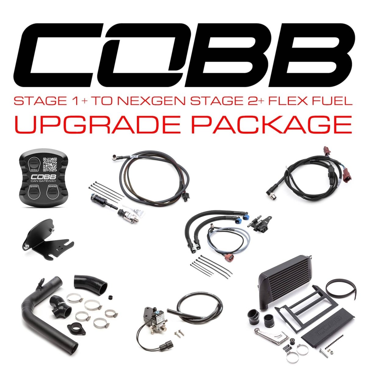 Cobb [18 - 21 WRX] Stage 1+ to NexGen Stage 2 + CAN Flex Fuel Power Package - Black - JDMuscleEngine Package DealscobbSUB004NG2W-BK2FF-S1P-UP