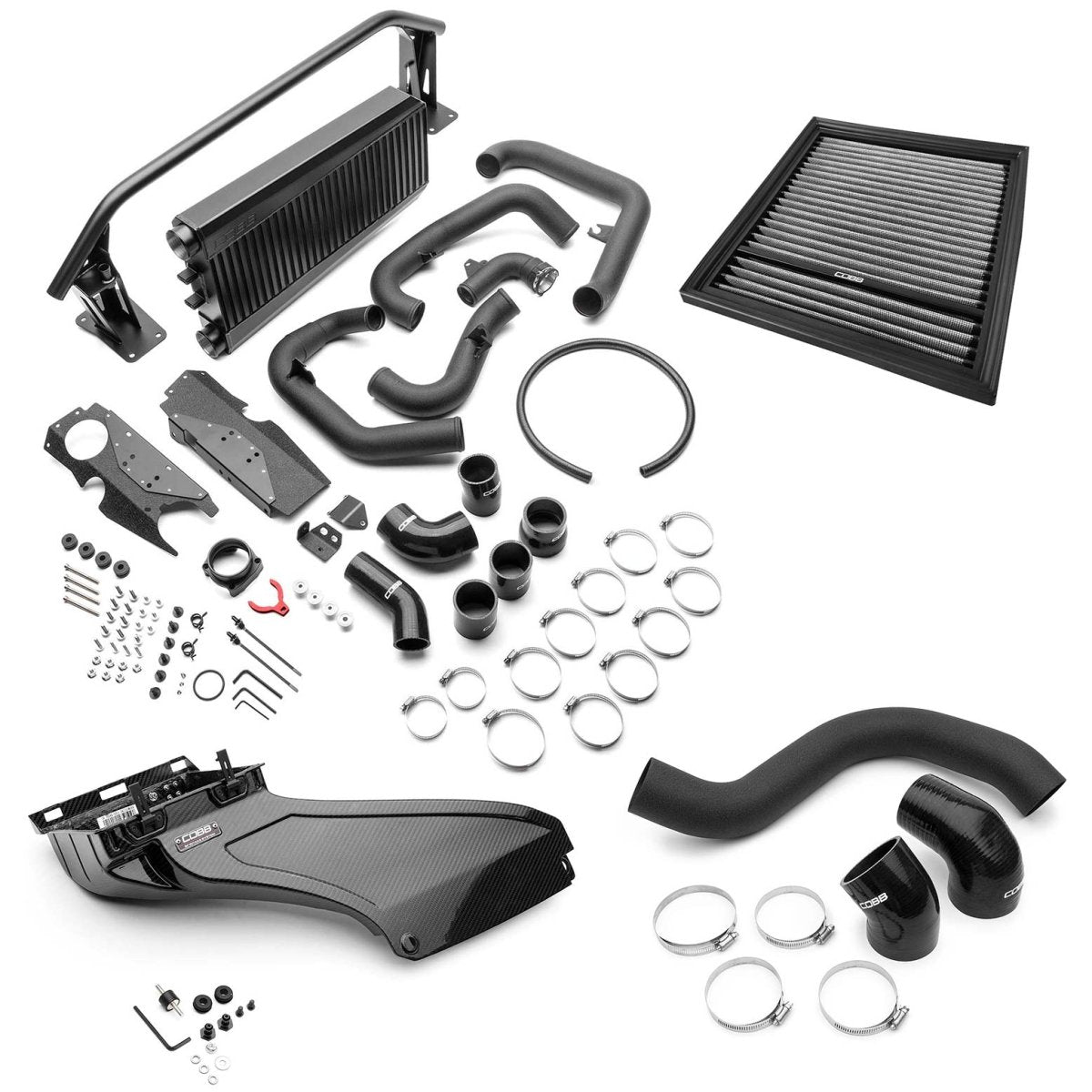 Cobb [22 - 26 WRX] FMIC + Redline Intake Package - Black - JDMuscleIntercoolerscobbSUB006FMICRED-BK