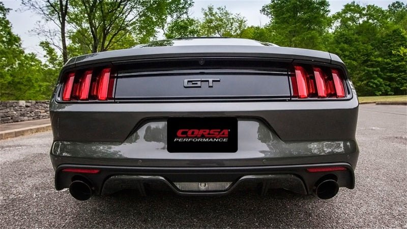 Corsa 2015 - 2017 Ford Mustang GT 5.0 3in Axle Back Exhaust Black Dual Tips | Touring - JDMuscleShop the look 2cor14329BLK