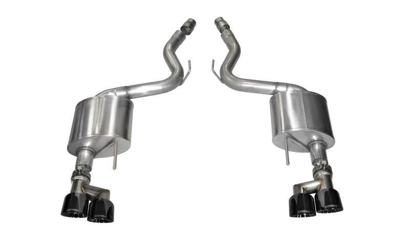 Corsa 2015 - 2017 Ford Mustang GT 5.0 3in Axle Back Exhaust Black Quad Tips | Sport - JDMuscleShop the look 2cor14334BLK