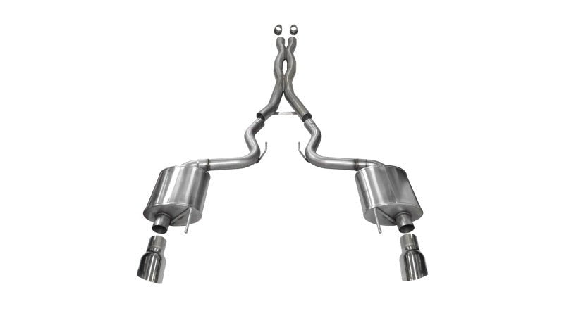 Corsa 2015 - 2017 Ford Mustang GT 5.0 3in Cat Back Exhaust Polish Dual Tips | Sport - JDMuscleShop the look 2cor14332