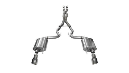 Corsa 2015 - 2017 Ford Mustang GT 5.0 3in Cat Back Exhaust Polish Dual Tips | Sport - JDMuscleShop the look 2cor14332