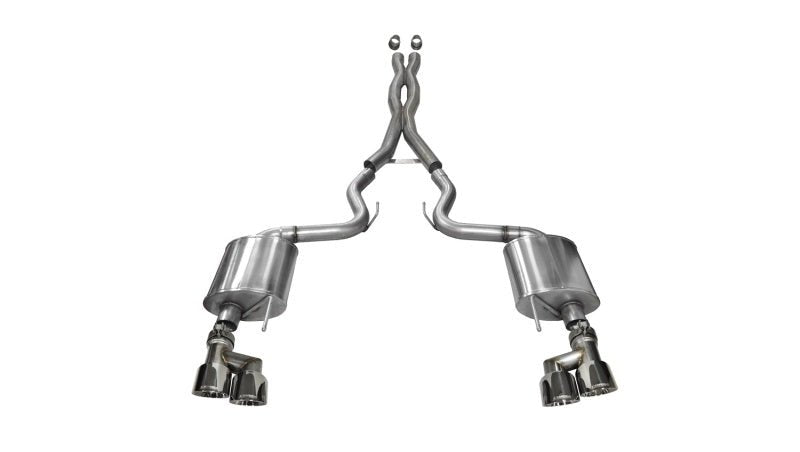 Corsa 2015 - 2017 Ford Mustang GT 5.0 3in Cat Back Exhaust Polish Quad Tips | Sport - JDMuscleShop the look 2cor14337