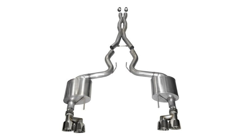 Corsa 2015 - 2017 Ford Mustang GT 5.0 3in Cat Back Exhaust Polish Quad Tips | Xtreme - JDMuscleShop the look 2cor14335
