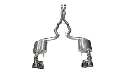 Corsa 2015 - 2017 Ford Mustang GT 5.0 3in Cat Back Exhaust Polish Quad Tips | Xtreme - JDMuscleShop the look 2cor14335