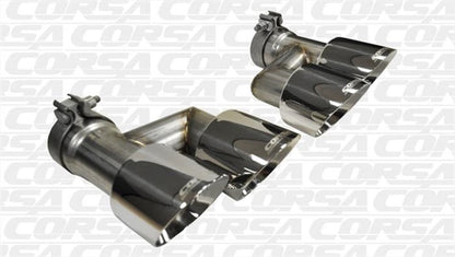 Corsa 2015 - 2017 Ford Mustang GT 5.0 Polish Quad Tips Kit - JDMuscleShop the look 2cor14333