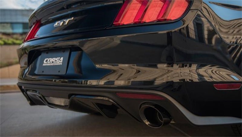 Corsa 2015 - 2017 Ford Mustang GT Convertible 5.0L V8 Black Xtreme Dual Rear Exit Exhaust - JDMuscleShop the look 2cor14342BLK