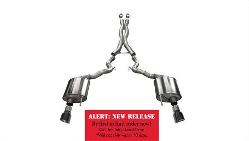 Corsa 2015 - 2017 Ford Mustang GT Convertible 5.0L V8 Black Xtreme Dual Rear Exit Exhaust - JDMuscleShop the look 2cor14342BLK