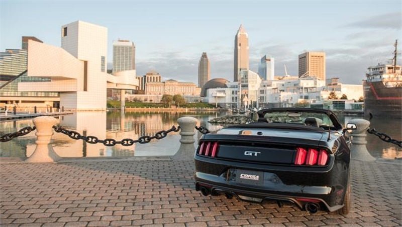 Corsa 2015 - 2017 Ford Mustang GT Convertible 5.0L V8 Black Xtreme Dual Rear Exit Exhaust - JDMuscleShop the look 2cor14342BLK