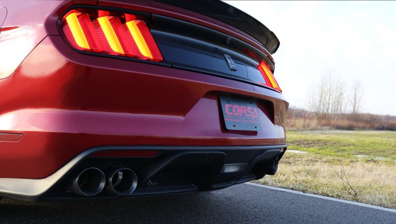 Corsa 2015 - 2020 Ford Mustang GT350 3in Double X Pipe Exhaust - JDMuscleShop the look 2cor14347