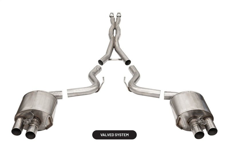 Corsa 2015 - 2020 Ford Mustang GT350/R 5.2L V8 Dual Rear Cat - Back - Stainless Dual Rear Exit - JDMuscleShop the look 2cor21096