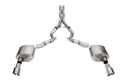 Corsa 2024 Ford Mustang GT Conv. Xtreme CatBack Ex. Sys. 3.0in Dual Rear Exit w/4.5in Pro Series Tip - JDMuscleShop the look 2cor21270