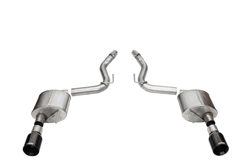 Corsa 2024 Ford Mustang GT Sport Axle - Back Dual Rear Exit with 4.5in Straight Cut Black PVDTips - JDMuscleShop the look 2cor21253BLK