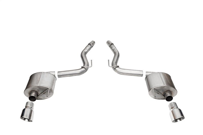Corsa 2024 Ford Mustang GT Touring Axle - Back Dual Rear Exit with 4.5in Pro Series Polished Tips - JDMuscleShop the look 2cor21256