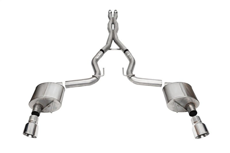 Corsa 2024 Ford Mustang GT Xtreme Cat - Back Exhaust Sys. 3.0in Dual Rear Exit w/4.5in Pro Series Tips - JDMuscleShop the look 2cor21250