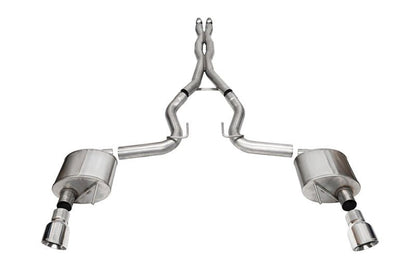 Corsa 2024 Ford Mustang GT Xtreme Cat - Back Exhaust Sys. 3.0in Dual Rear Exit w/4.5in Pro Series Tips - JDMuscleShop the look 2cor21250