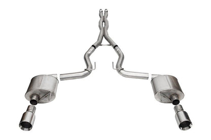 Corsa 2024 Ford MustangGT Sport Cat - Back Exhaust Sys. 3.0in Dual Rear Exit w/4.5in StraightCut Tips - JDMuscleShop the look 2cor21255