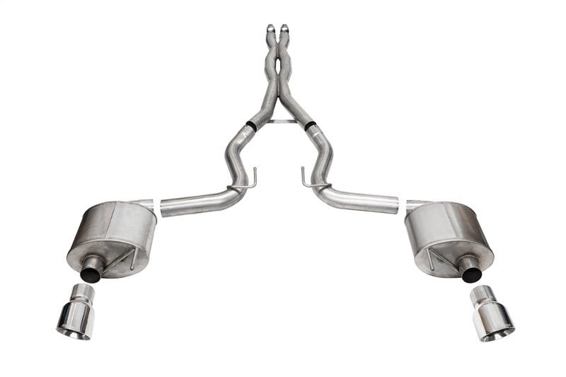 Corsa 2024 Ford MustangGT Sport Cat - Back Exhaust System 3.0in Dual Rear Exit w/4.5in Pro Series Tips - JDMuscleShop the look 2cor21254