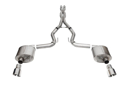 Corsa 2024 Ford MustangGT Sport Cat - Back Exhaust System 3.0in Dual Rear Exit w/4.5in Pro Series Tips - JDMuscleShop the look 2cor21254