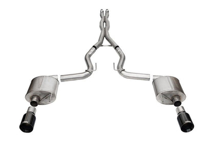 Corsa 2024 rd Mustang GT - Sport Cat - Back Ex.Sys 3.0in Dual Rear Exit w/4.5in Blk PVD StraightCut Tip - JDMuscleShop the look 2cor21255BLK
