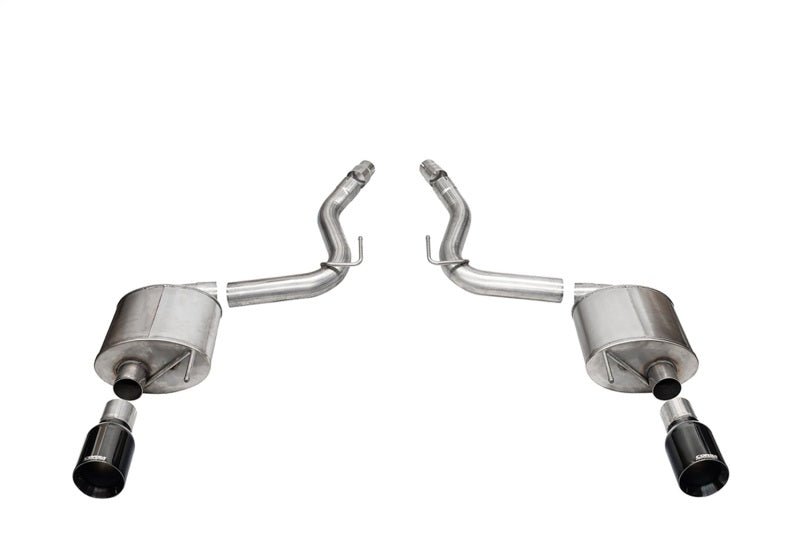 Corsa 2024 rd MustangGT Touring Axle - Back Ex.Sys 3.0in Dual Rear Exit w/4.5in Blk PVD StraightCutTip - JDMuscleShop the look 2cor21257BLK