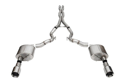 Corsa 24 Ford Mustang GT Conv. Xtreme Cat - Back Ex. Sys. 3.0in Dual Rear Ex w/4.5in StraightCut Tips - JDMuscleShop the look 2cor21271