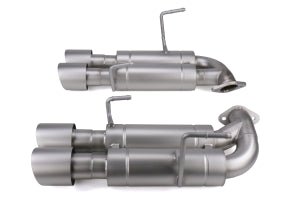 cp-e 15-18 STI / 15-21 WRX Austenite Dual Muffler Axle Back Exhaust w/ Titan Finish 4" Double Wall Tips | SBAE00002T