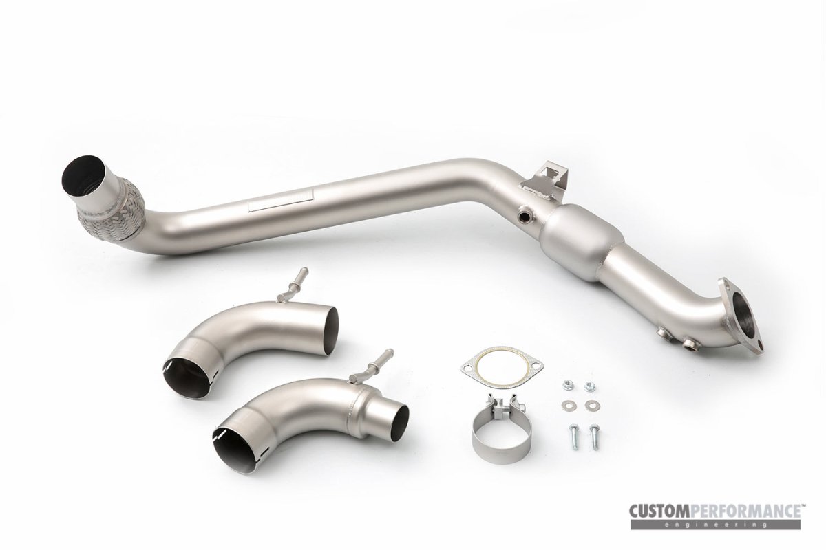 CP - E QKspl™ Ford Mustang EcoBoost Catted Downpipe - JDMuscleDownpipeFDDP00006THigh Flow