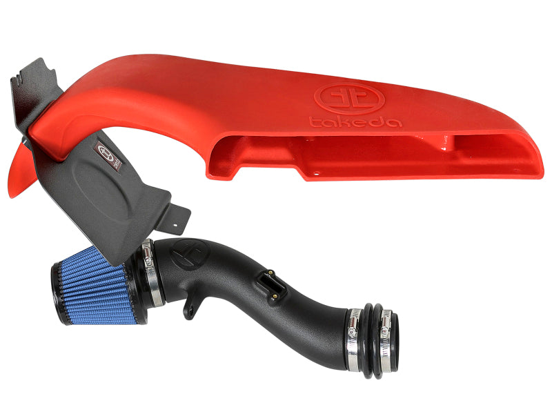 aFe Takeda Stage-2 PRO 5R Cold Air Intake System [15-18 WRX] - Red Scoop, Wrinkle-Black Tube