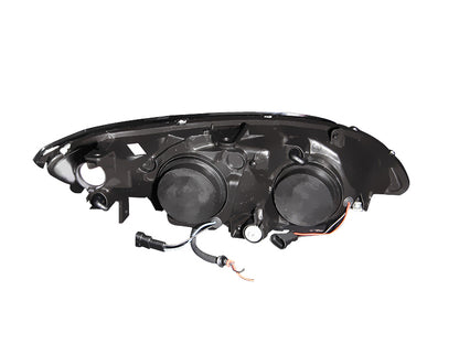 ANZO [04-05 Civic] Projector Headlight Set with Halo - Clear Lens, Black Housing