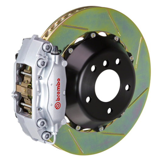 Brembo 08-14 WRX STI Rear GT BBK 4 Piston Cast 345x28 2pc Rotor Slotted Type1-Silver | 2P2.8020A3