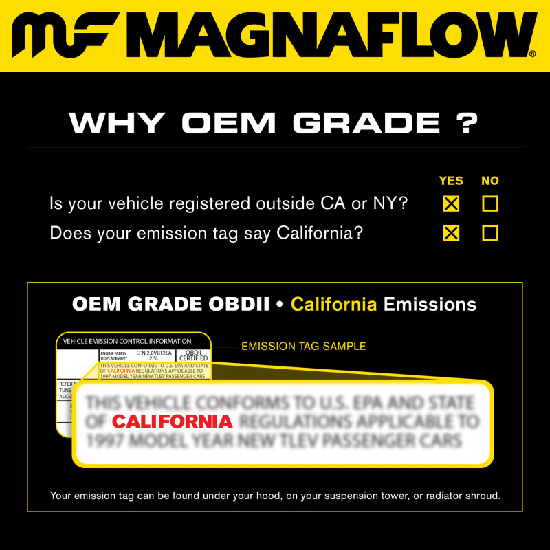 MagnaFlow 14-16 Corolla Direct-Fit Catalytic Converter - Stainless Steel, Part 52524
