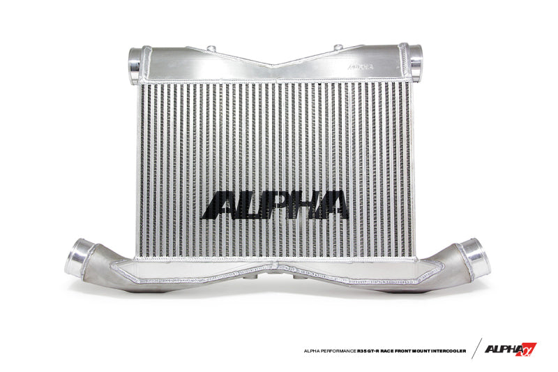 AMS Alpha Race Front Mount Intercooler with Logo [09-11 GT-R] - Black