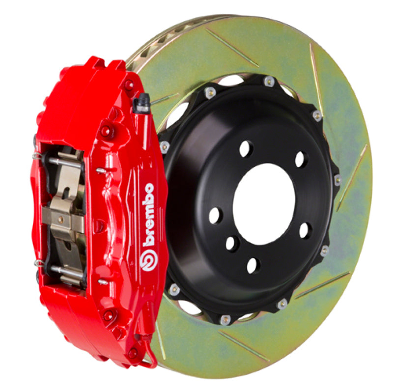 Brembo 08-14 WRX/15-21 WRX Front GT BBK 4 Piston Cast 2pc 355x32 2pc Rotor Slotted Type1-Red | 1H2.8006A2