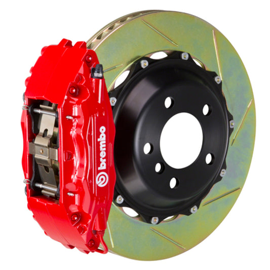 Brembo 04-17 Subaru WRX STi Front GT BBK 4 Piston Cast 2pc 355x32 2pc Rotor Slotted Type1-Red | 1B2.8048A2