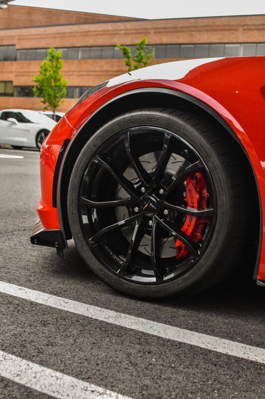 DBA 2020+ Chevrolet Corvette C8 Z51 Front 2 - Piece Cross Drilled 5000 Series Rotor | dbaDBA53928BLKXD - JDMuscleSPK556448