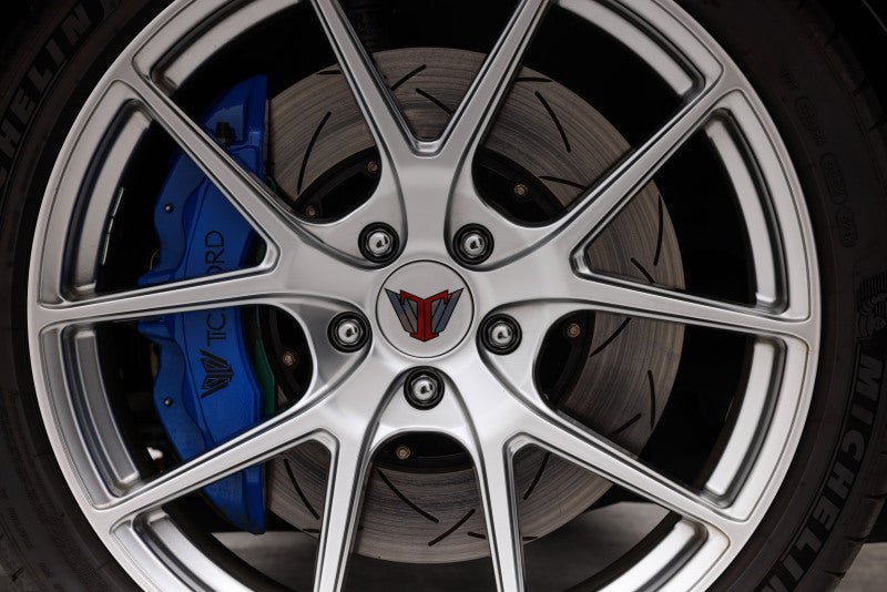 DBA 2020+ Chevrolet Corvette C8 Z51 Front 2 - Piece Cross Drilled 5000 Series Rotor | dbaDBA53928BLKXD - JDMuscleSPK556448