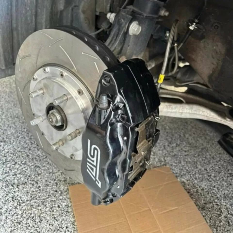 DBA [22 - 25 WRX w/STI Brembo 4 Piston Caliper] 5000 Series 2 Piece Slotted Front Brake Rotor | 52845BLKS - JDMuscleBrake Rotorsdba52845BLKS